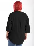 Туника-рубашка большого размера женская черного цвета