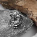 Кольцо "Тор", цвет чернёное серебро, 22 размер
