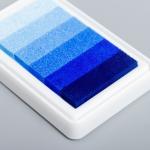 Штемпельная подушка "Сине-голубая" палитра 6 цветов 6,3х9,5 см