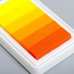Штемпельная подушка "Оранжево-жёлтая" палитра 6 цветов 6,3х9,5 см
