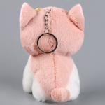 Мягкая игрушка «Кот с цветком» на брелоке, 11 см, цвета МИКС