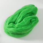Гребенная лента 100% тонкая мериносовая шерсть 100гр (434 зеленый)