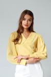 Блуза с отложным воротником светло-жёлтая
