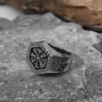 Кольцо "Асгард", цвет чернёное серебро,  20 размер
