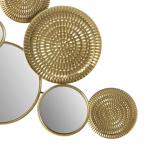 Декор настенный металл с зеркалом "Золотое плетение" 58х5х115 см