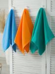 Набор вафельных полотенец 3 шт (50*90) зеленый, голубой, оранжевый