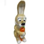 Фигура из гипса "Заяц с морковкой" 50см (бежевый)