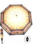 Зонт женский ТриСлона-880/L 3880,  R=55см,  суперавт;  8спиц,  3слож,  оранж/черный  (фото)  250125