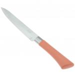 "Мрамор" Нож кухонный 125мм из нержавеющей стали, пластмассовая ручка, цвета в ассортименте: бежевый, коралловый, в блистере (Китай)