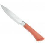 "Мрамор" Нож кухонный 145мм из нержавеющей стали, пластмассовая ручка, цвета в ассортименте: бежевый, коралловый, в блистере (Китай)