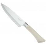 "Мрамор" Нож кухонный 170мм из нержавеющей стали, широкое лезвие, пластмассовая ручка, цвета в ассортименте: бежевый, коралловый, в блистере (Китай)