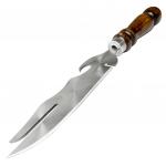 Нож шампурный 27х4,5х2,5см, лезвие 15см, нержавеющая сталь s3мм, деревянная ручка, Grillux (Россия)