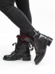 01-H001-3637-N380K BLACK Ботинки демисезонные женские (натуральная кожа, байка)
