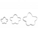 Форма для печенья из нержавеющей стали "Звезда" набор 3 штуки: 6,8х7,2х1,3 см; 6х5х1,3 см; 3,8х3,5х1,3 см, в пластиковой коробке (Китай)