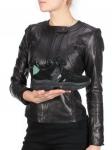 01-CSJ33-1 BLACK/GREEN Ботинки спортивные демисезонные женские (натуральная замша, байка)
