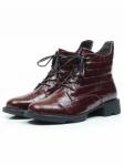 01-CXR130-2P BLACK/WINE Ботинки демисезонные женские (натуральная кожа, байка)