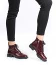 01-CXR130-2P BLACK/WINE Ботинки демисезонные женские (натуральная кожа, байка)