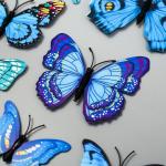Магнит пластик "Бабочки голубые" набор 12 шт