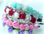 Головки цветов "Роза" мелкая 35 мм (100 шт) SF-2098, светло-аквамариновый №11