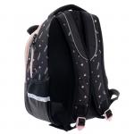Рюкзак школьный 40 х 26 х 19 см, эргономичная спинка, Hatber Sreet "Мур-Мяу", розовый/чёрный NRk_77090