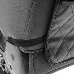 Накидка-незапинайка на спинку сиденья, с карманом, экокожа, ромб, черный, размер: 60х40 см