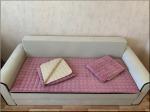 Дивандек для углового дивана набор, велюровые накидки цвет Розовый