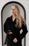 Пальто женское демисезонное 20550Р (черный ворсовый)