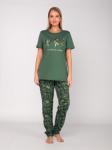 Костюм женский кулирка с брюками "Фиби 2" зелень