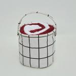 Комплект махровых полотенец "Fine Line" 50х90 (2 шт.) красное+белое, в подарочной корзине