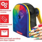 Точилка механическая BRAUBERG "MULTICOLOR", корпус с печатью 228489