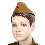 Маскарадный костюм военного для мальчика с  пилоткой,ремень,габардин,п/э,р. 32, рост 122-128