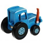 Игрушка деревянная «Объёмная каталка. Синий трактор» 12 см