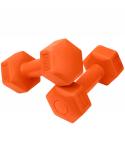 Гантель гексагональная DB-305 1 кг, пластиковый, оранжевый, 2 шт