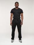 Брюки штаны спортивные с карманами мужские черного цвета 061Ch