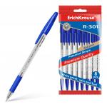 шариковая ErichKrause® R-301 Classic Stick&Grip 1.0, цвет чернил синий (в пакете по 8 шт.)