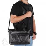 Портфель мужской кожаный 44906H black Heanbag