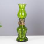 Керосиновая лампа декоративная зелёный 6.5*6.5*20 см