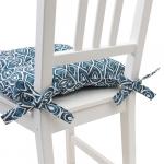 Сидушка на стул с завязками 'Радушная хозяйка (Традиция)' 40х40, рогожка, 'Орнамент белый'