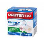 Лейкопластырь master uni unifilm медицинский фиксирующий на полимерной основе