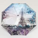 Зонт автоматический «Париж», 3 сложения, 8 спиц, R = 51 см, цвет фиолетовый, S-20109-10