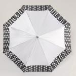Зонт - трость полуавтоматический «Узор», 3 сложения, 8 спиц, R = 55 см, цвет белый, St-2004-1