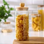 Банка стеклянная для сыпучих продуктов с бамбуковой крышкой Magistro «Эко», 1,4 л, 10_25,5 см