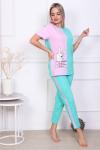 Женская пижама с брюками 57061 Розовый