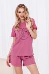Женская пижама с шортами 23822 Темно-розовый