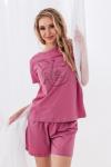 Женская пижама с шортами 23822 Темно-розовый