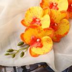 Цветы искусственные "Орхидея фаленопсис" премиум, 7х55 см, жёлтый