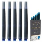 Картриджи чернильные PARKER "Cartridge Quink", КОМПЛЕКТ 5  шт.,  смываемые чернила, синие, 1950383