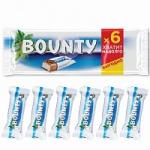 Шоколадный батончик Bounty, 6 шт x 27,5г/уп