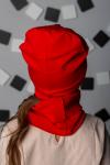 Детская комплект шапка и шарф для девочки Красный