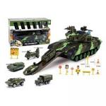Игровой набор Военный, в комплекте: танк, транспорт металлический 6  штук, 13 предметов